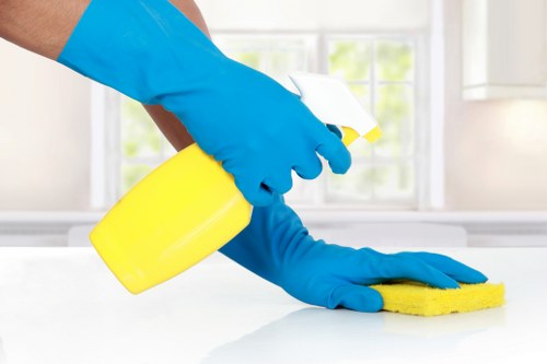 Bathroom deep cleaning with scrubbed tiles and polished fixtures