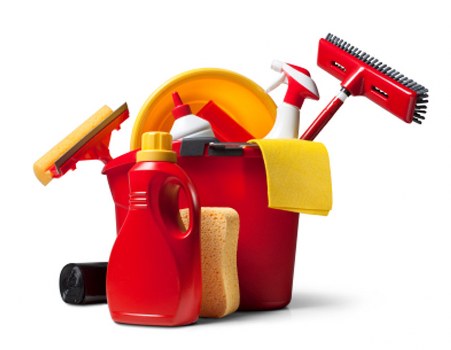 Deep cleaning kitchen after building work